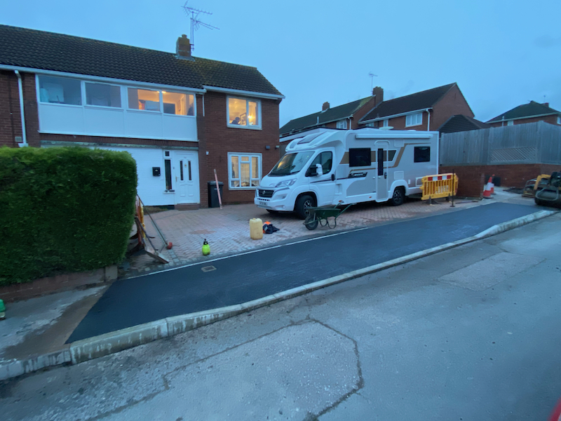 Tarmac Dropped Kerb installation in Exeter, Devon